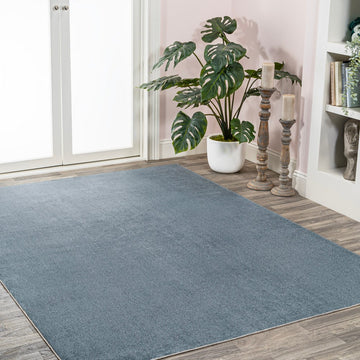 Twyla Classic Solid Low-Pile Machine-Washable Area Rug